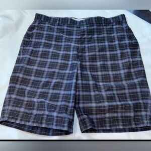 FootJoy Mens Size 38 Blue Plaid Golf Shorts Polyester Spandex Golf Short FJ Logo